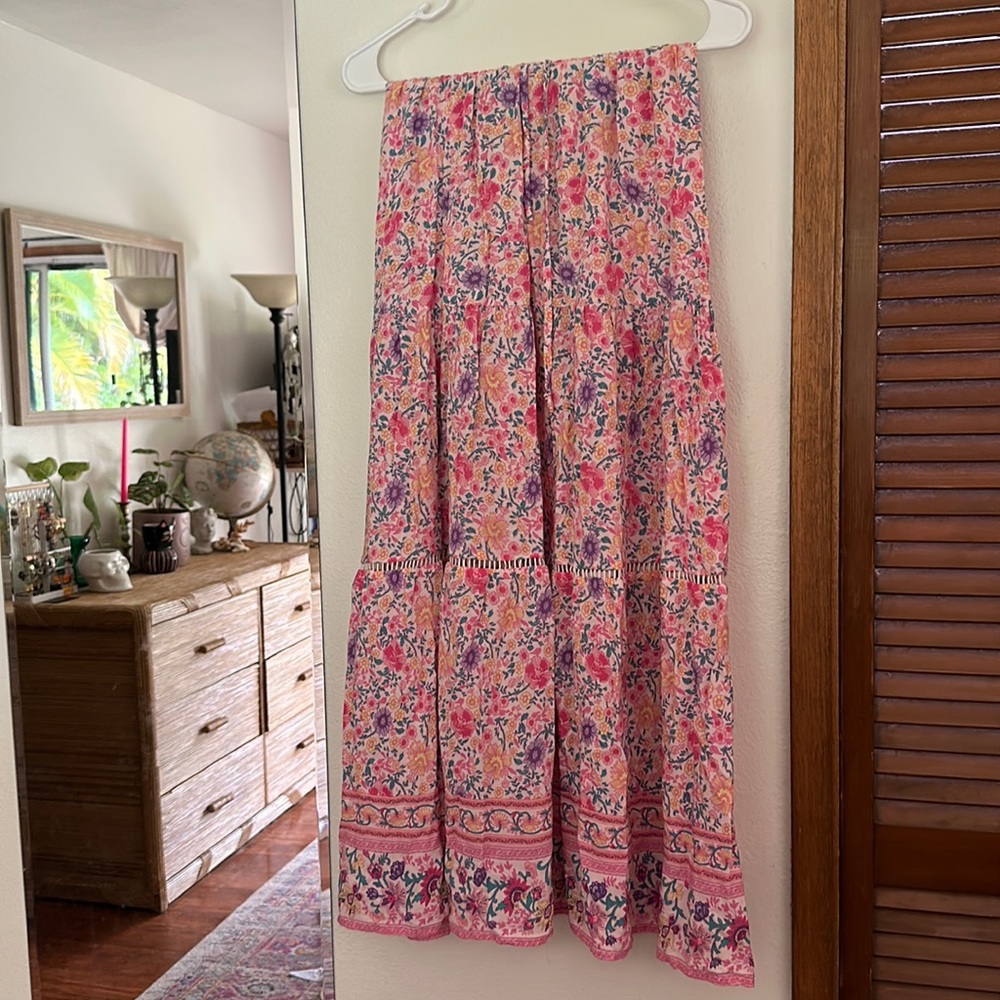 Floral Maxi Skirt in Pink, Purple, Peach by R Vivimos